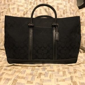 Coach Signature Carryall Satchel Handbag - BLACK